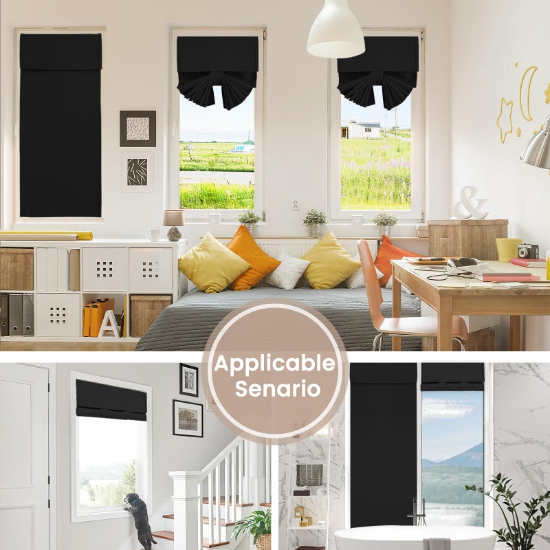 Vatge Blackout Door Curtains - W26 x L70, 1 Panel, Black, Room Darkening Light Filtering Thermal Insulated French Door Curtain for Glass/Patio/Sidelight - Image 5