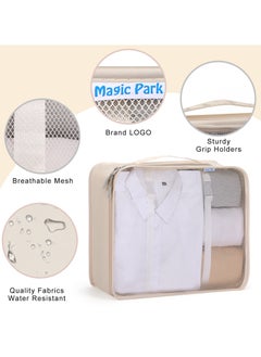 Magic Park Travel Organizer 8Pcs Beige Packing Cubes for Storage Luggage Packing Organizer Travel Packing Cubes Set Clothes Shoes Storage  - Image 4