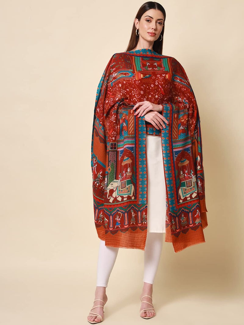 Pashmoda Women Shahnaz Pure Wool Printed Shawl (Size 101X203 CM) - Image 5