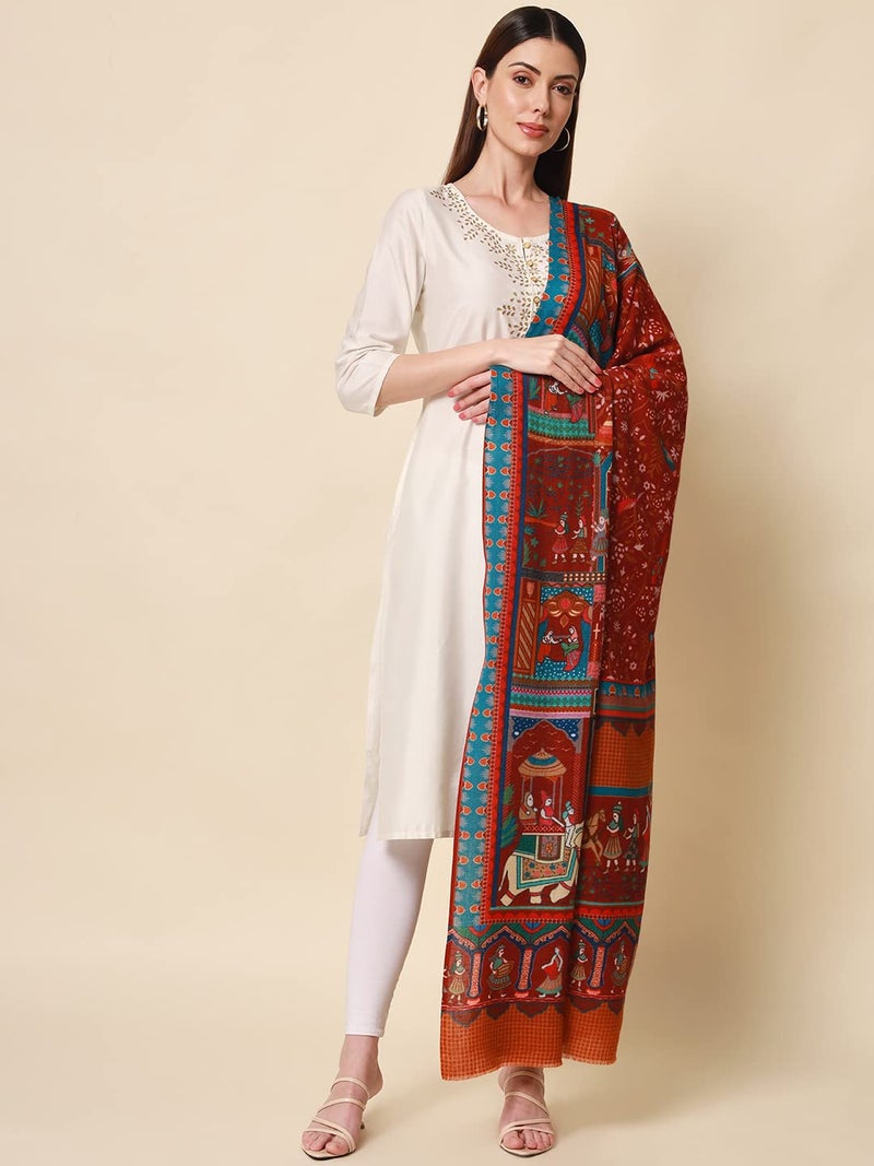 Pashmoda Women Shahnaz Pure Wool Printed Shawl (Size 101X203 CM) - Image 4