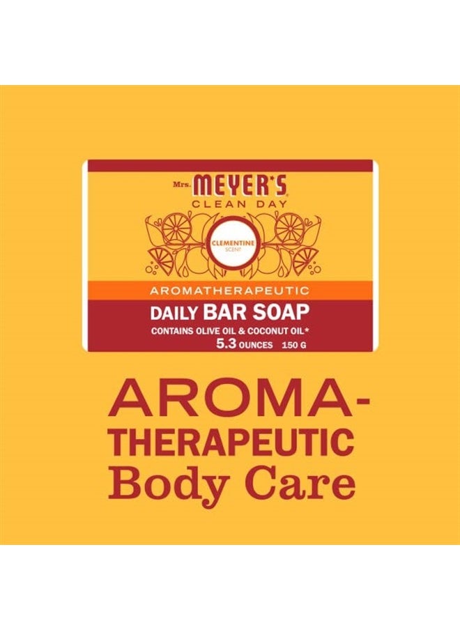 Mrs. Meyer's Clean Day Bar Soap, Use as Body Wash or Hand Soap, Made with Essential Oils, Clementine, 5.3 oz, 4 Bars  - Image 4