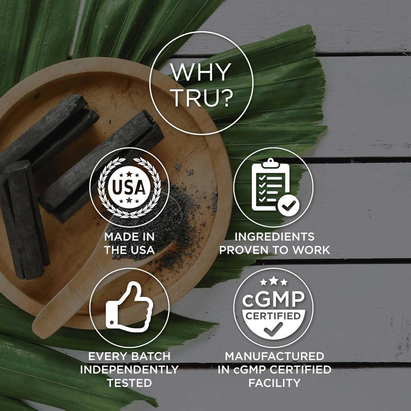 TRU Supplements Detox Cleanse Capsules with Activated Charcoal Whole Body Cleanse for Bloating Relief  Clear Skin VeganFriendly Natural Detox Support 60 Servings - Image 5