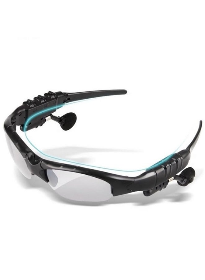 Polarized Sun Bluetooth Glasses Sunglasses Glasses Headphones Listening To Music Multi-function Headphones-color:Black (bare Metal + Line)  - Image 5