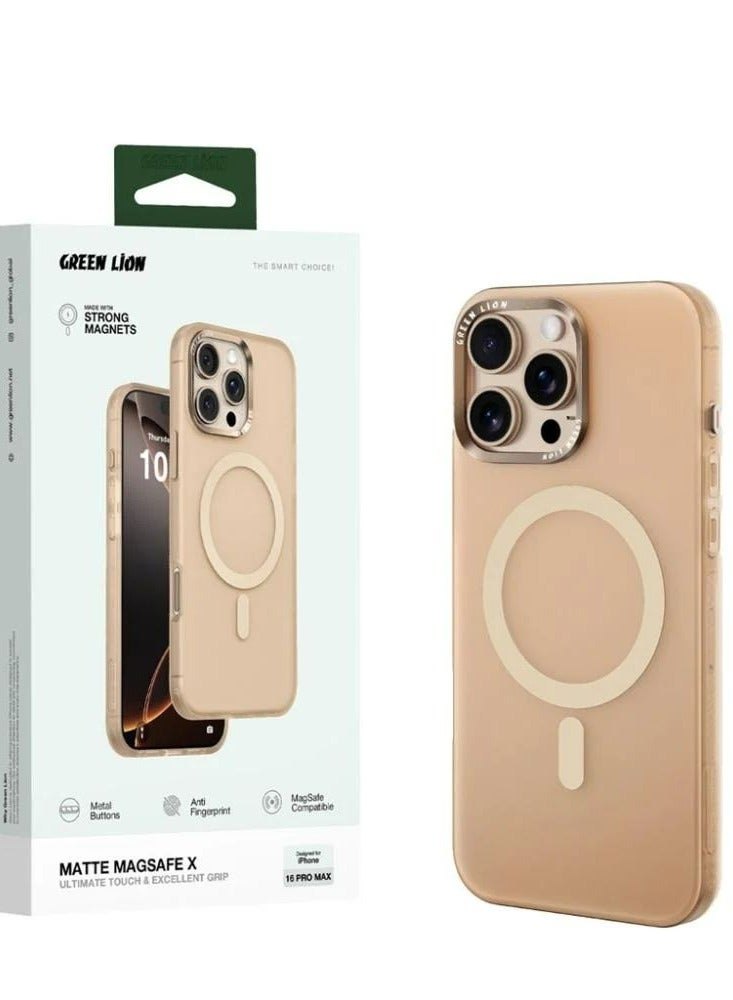 Green Lion Matte Magsafe X Case For Iphone 16 Pro Max - Image 1