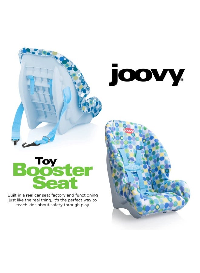 Joovy Toy Booster Seat & Functional Doll Car Seat Featuring Crash-Tested Latch System for Safety, Machine-Washable Cover for Easy Cleaning, and Five-Point Harness - Fits Dolls 12” to 22”, Blue - Image 4