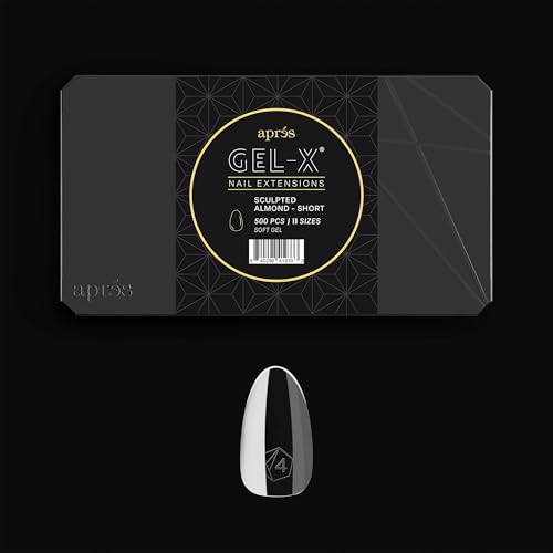 Aprés Gel-X® Tip Box | Sculpted Almond | 500pc Soft Gel Tips, 11 Sizes 00-9, Premium Quality (Sculpted Almond Short, 500 pcs) - Image 1