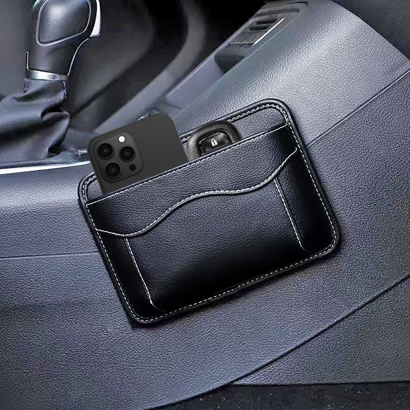 SUJADE YAKEFLY Car Seat Side Pocket Organizer PU Leather Cell Phone Sunglasses Holder Gap Filler Mini Storage Bag