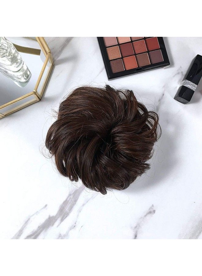 blushia 1Pcs Messy Bun Hair Piece Hair Extension With Elastic Rubber Band Hairpiece Synthetic Hair Scrunchies Hair Piece For Women Girls Color Brown - Image 4