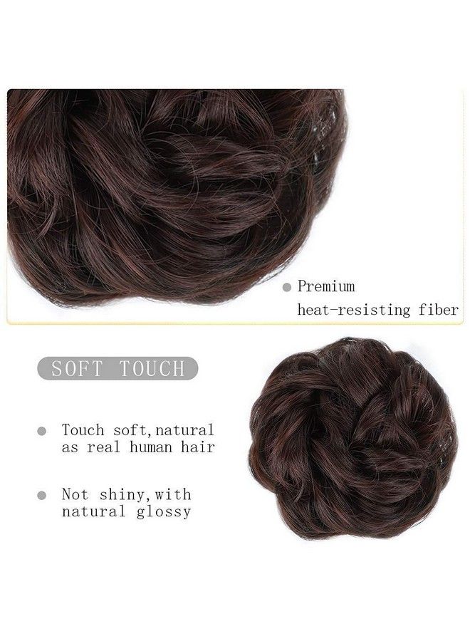 blushia 1Pcs Messy Bun Hair Piece Hair Extension With Elastic Rubber Band Hairpiece Synthetic Hair Scrunchies Hair Piece For Women Girls Color Brown - Image 3