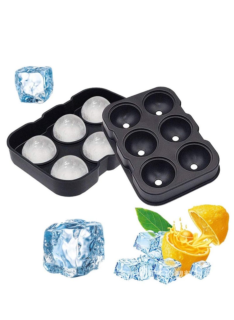 سيليكون 6 ثقوب آيس كيوب الكرة شرب النبيذ صينية الطوب صانع دائري قالب قالب المجال بار سريعة المحلية صانع هوكي الجليد - Image 1