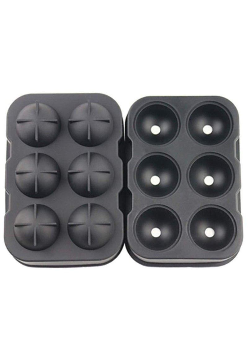 سيليكون 6 ثقوب آيس كيوب الكرة شرب النبيذ صينية الطوب صانع دائري قالب قالب المجال بار سريعة المحلية صانع هوكي الجليد - Image 3