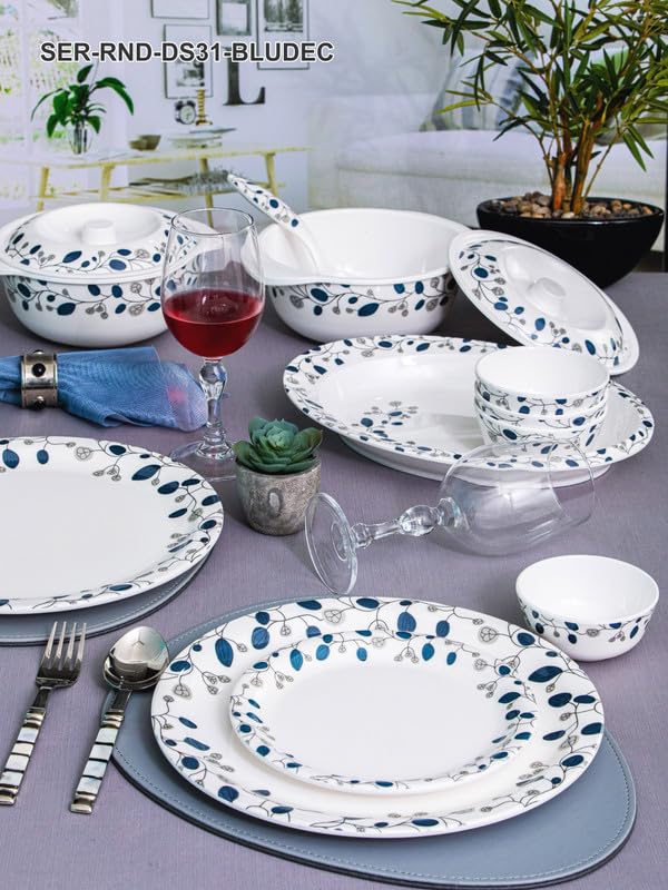 Servewell Dinner Set 31 Pc Rnd Blue Decor - Image 5
