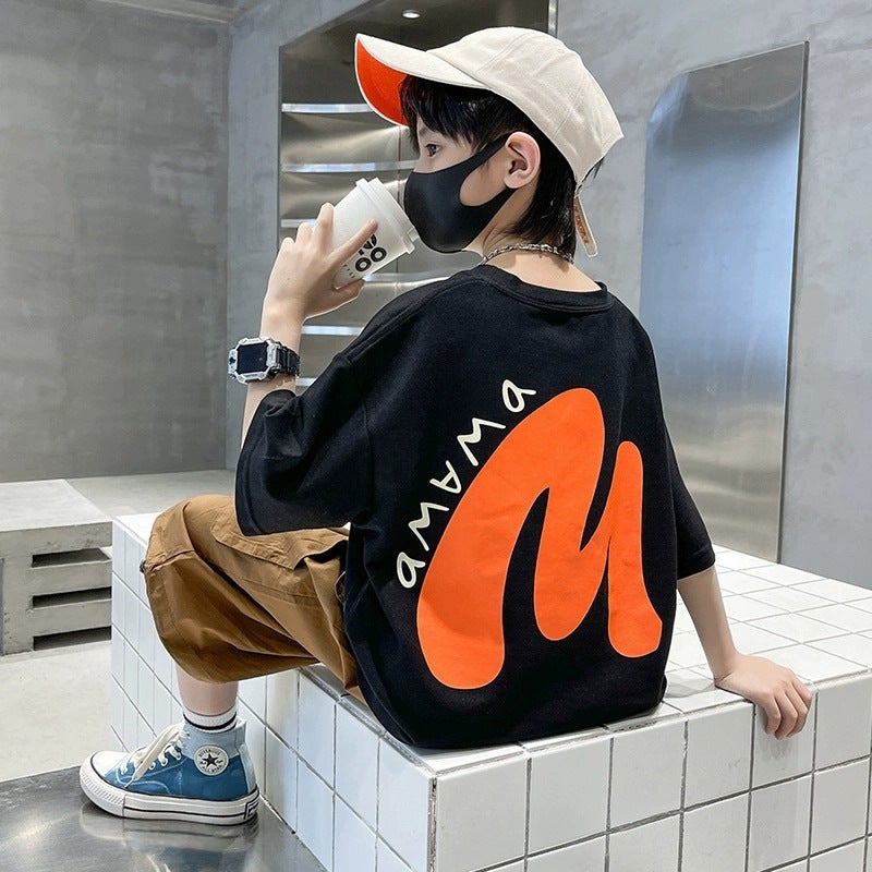 Boys' T-Shirt Short-Sleeved Pure Cotton 2026 Style Trendy And Handsome Children'S Streetwear Summer Clothing - Image 1