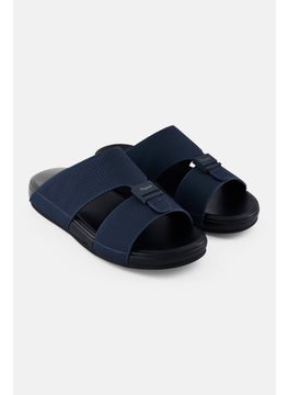 Algspar Men 2 Strap Slip On Arabic Sandals, Navy  - Image 1