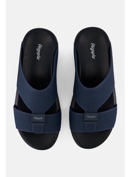 Algspar Men 2 Strap Slip On Arabic Sandals, Navy  - Image 3