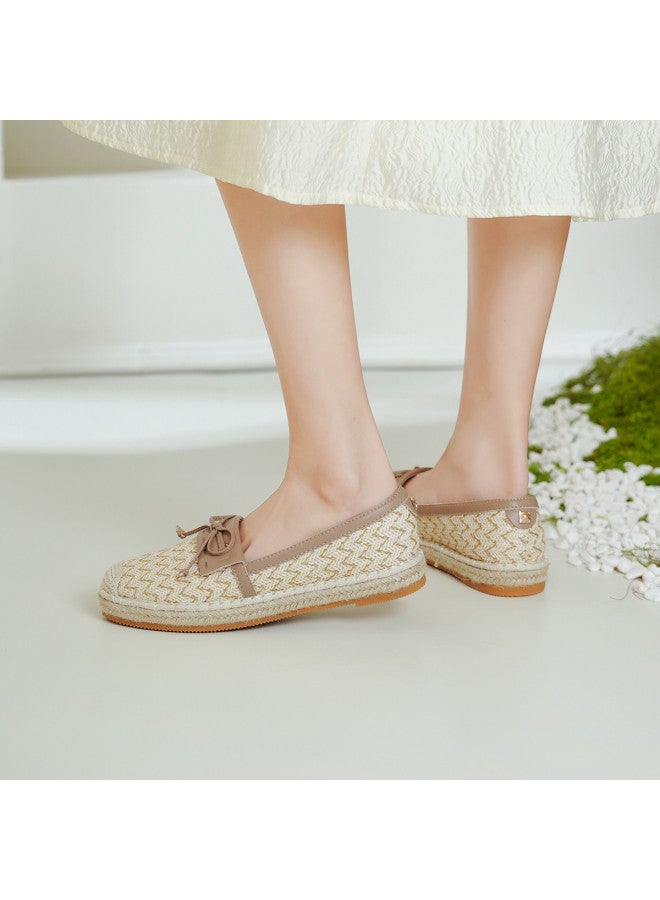 SAFIYA Saturday's Small Elegance Commuter Shoes 2025 Spring New Fashion Bow Flats Woven Fisherman Shoes - Image 3