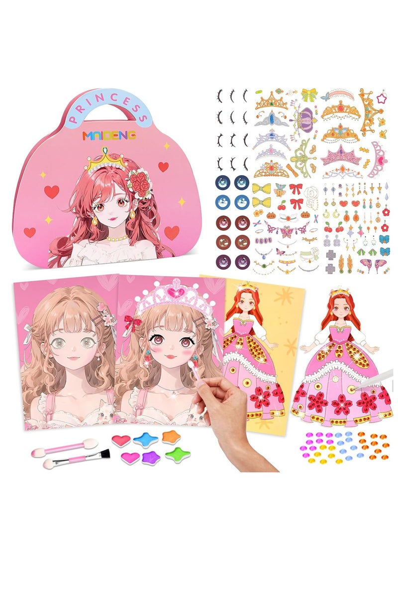 EIONN Arts and Crafts for Kids Toys for Girls Age 4 5 6 Girls Birthday Presents: Creative Plane Activities DIY Princess Makeup Craft Sets for 4-6-8 Year Old Kids, 4 5 6 7 8 Year Old Girls - Image 1