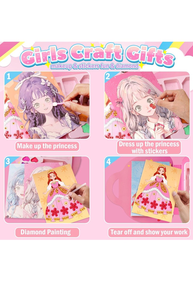 EIONN Arts and Crafts for Kids Toys for Girls Age 4 5 6 Girls Birthday Presents: Creative Plane Activities DIY Princess Makeup Craft Sets for 4-6-8 Year Old Kids, 4 5 6 7 8 Year Old Girls - Image 2