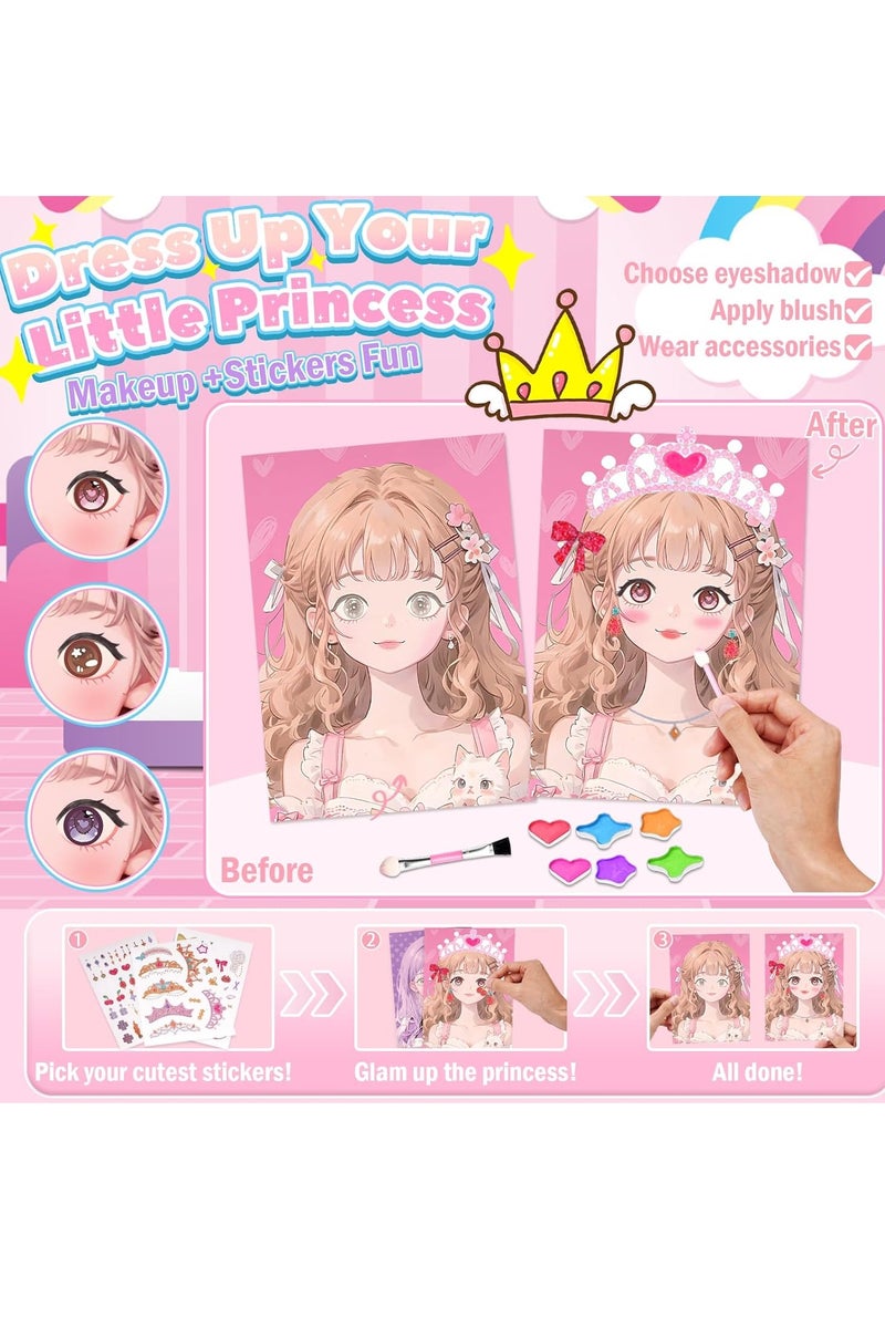 EIONN Arts and Crafts for Kids Toys for Girls Age 4 5 6 Girls Birthday Presents: Creative Plane Activities DIY Princess Makeup Craft Sets for 4-6-8 Year Old Kids, 4 5 6 7 8 Year Old Girls - Image 4