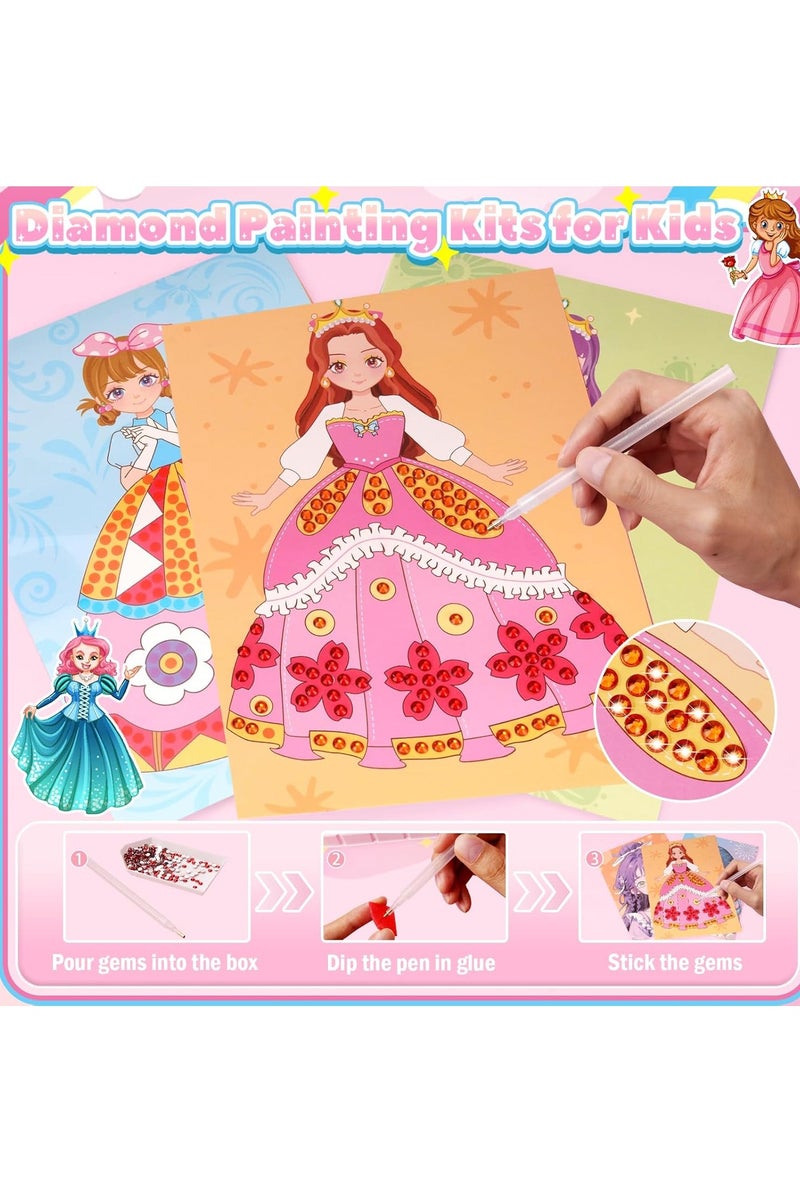 EIONN Arts and Crafts for Kids Toys for Girls Age 4 5 6 Girls Birthday Presents: Creative Plane Activities DIY Princess Makeup Craft Sets for 4-6-8 Year Old Kids, 4 5 6 7 8 Year Old Girls - Image 5