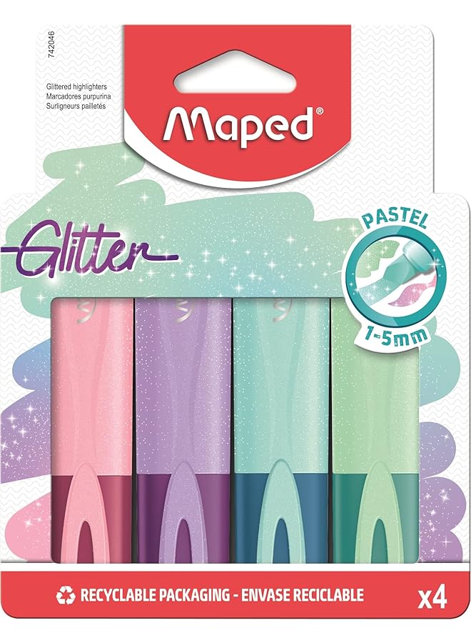 Maped Glitter Highlighter 4 Piece Set Multicolor - Image 1