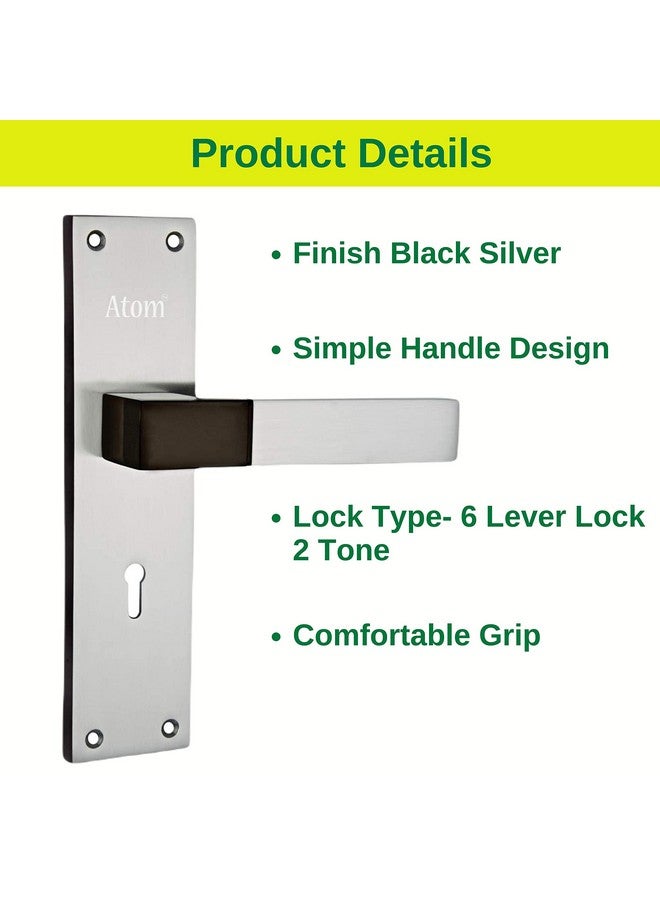 ATOM Atom Heavy Duty Door Lock for Home, Living Room, Main Door, Black Silver Finish | 3 Keys | 6 Lever Double Stage Lockset for House Hotel Office(WIH51KY)  - Image 5