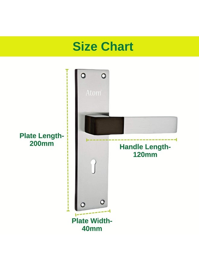 ATOM Atom Heavy Duty Door Lock for Home, Living Room, Main Door, Black Silver Finish | 3 Keys | 6 Lever Double Stage Lockset for House Hotel Office(WIH51KY)  - Image 4