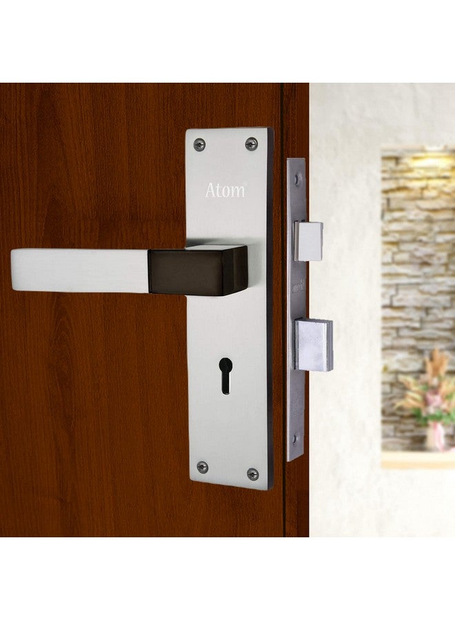 ATOM Atom Heavy Duty Door Lock for Home, Living Room, Main Door, Black Silver Finish | 3 Keys | 6 Lever Double Stage Lockset for House Hotel Office(WIH51KY)  - Image 2
