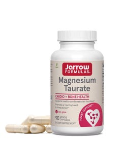 جارو فورملاز Jarrow Formulas Magnesium Taurate، مكمل غذائي، يدعم صحة القلب والعظام، 300 مجم لكل وجبة، 90 كبسولة نباتية، إمداد يصل إلى 30 يومًا 
