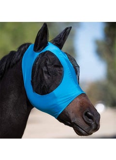 Generic Breathable Horse Fly Mask Equine Face Protection Blue 