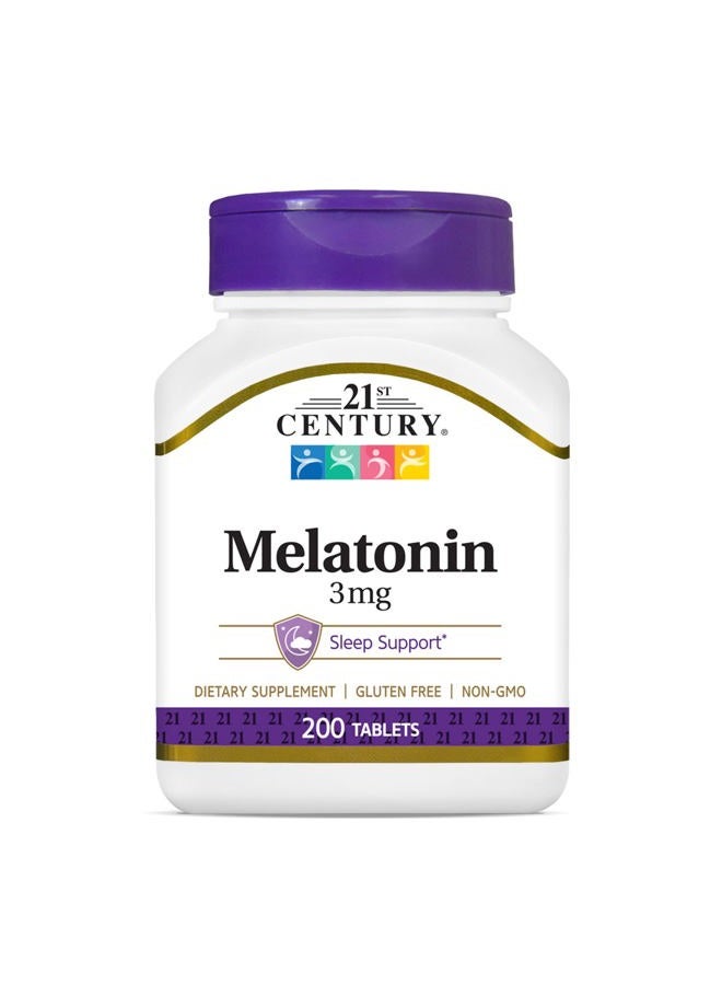 21st Century أقراص الميلاتونين 3 ملغ، 200 حبة - Image 1