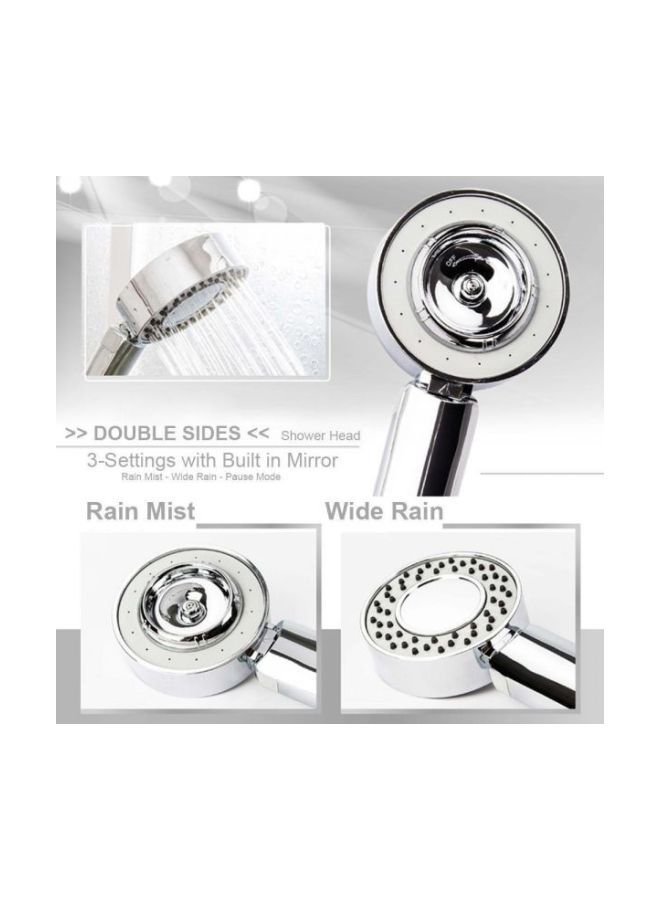 NIBEMINENT Multi Functions Double Sides Shower Head Silver - Image 3