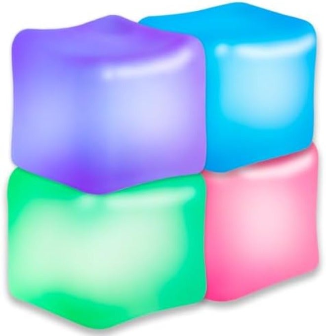 JANESVISSY Glow in the Dark Stress Cube Fidget Toy (2-Pack) - Super Solid Squishy TPR Squeeze Toy for Kids Teens Adults (Blue & Purple) - Image 3