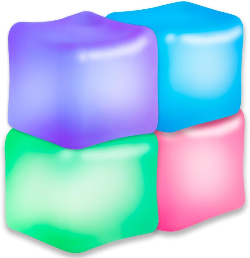 JANESVISSY Glow in the Dark Stress Cube Fidget Toy (2-Pack) - Super Solid Squishy TPR Squeeze Toy for Kids Teens Adults (Blue & Purple) - Image 2
