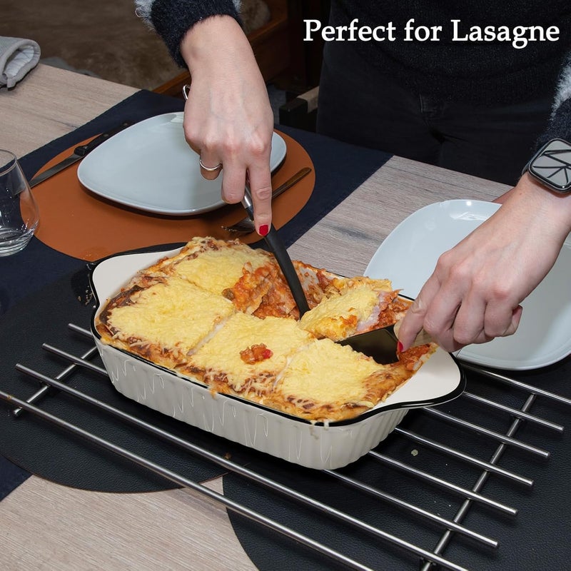 NUTRIUPS 34Oz Small Baking Dishes Set of 4, 8.1x5.7x2'' Rectangular Lasagne Dishes, Small Ceramic Baking Dish, Rectangular Bakeware with Handles, Oven Safe & Microwave Safe - Image 4