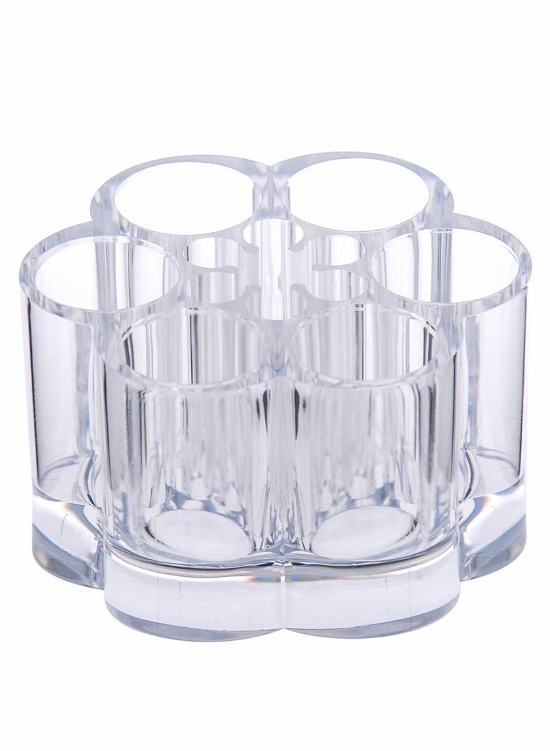 Small Lipstick Holder and Organizer, Acrylic Round Lip Gloss Stand for Vanity, Flower Shape with 12 Slots - Image 1