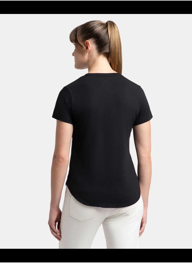 JOCKEY - Jockey IW31 Women's Micro Modal Fiber Stretch Relaxed Fit Solid Round Neck Half Sleeve T-Shirt with Curved Hem - Image 1