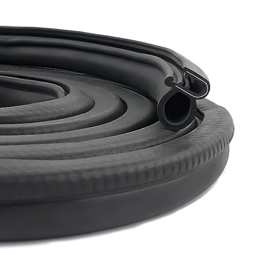 Salior 40Ft Car Door Seal StripUShaped Automotive Weather Stripping Rubber Seal Strip with Metal ClipsUniversal Pushin Car Door Edge Guards Fits Car Boat RV Truck Home 40Ft - Image 1