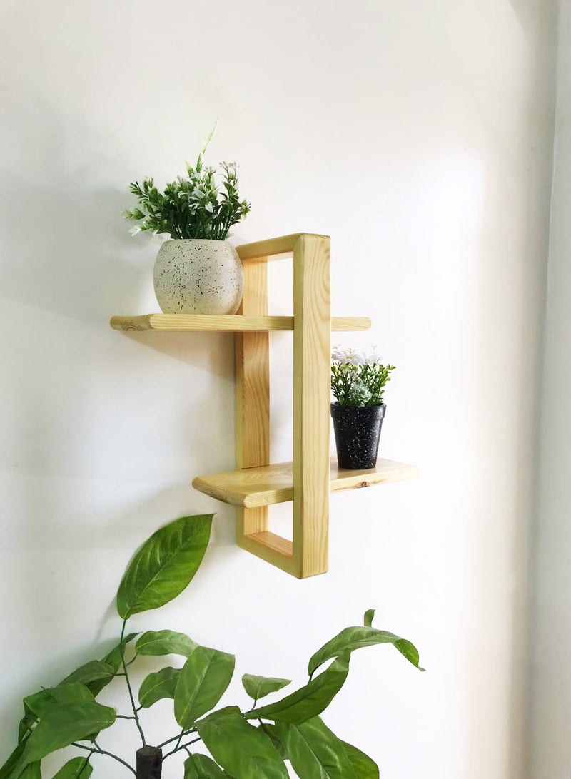 2 decorative shelves made of high-quality natural musky wood, insulated with more than one layer of service and transparent paint to preserve the quality, beauty and color of the natural wood.  - Image 1
