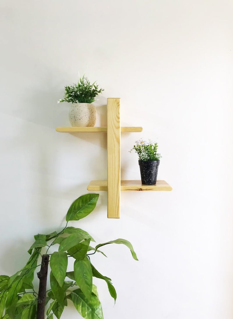 2 decorative shelves made of high-quality natural musky wood, insulated with more than one layer of service and transparent paint to preserve the quality, beauty and color of the natural wood.  - Image 2