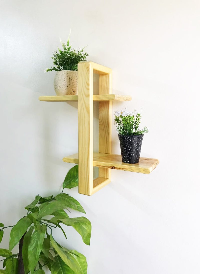 2 decorative shelves made of high-quality natural musky wood, insulated with more than one layer of service and transparent paint to preserve the quality, beauty and color of the natural wood.  - Image 3