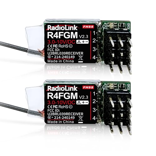 Radiolink 24Ghz R4FGM V23 RC Receivers 2pcs 4 Channels Integrated Gyro Mini Size Receiver for 128 Scale CarBoat Works for Remote RC8XRC4GS V3RC6GS V3T8ST8FBT12DT16D - Image 1