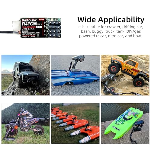 Radiolink 24Ghz R4FGM V23 RC Receivers 2pcs 4 Channels Integrated Gyro Mini Size Receiver for 128 Scale CarBoat Works for Remote RC8XRC4GS V3RC6GS V3T8ST8FBT12DT16D - Image 5