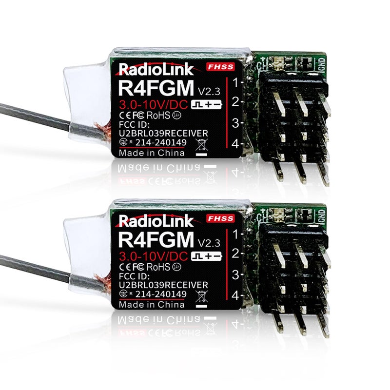 Radiolink 24Ghz R4FGM V23 RC Receivers 2pcs 4 Channels Integrated Gyro Mini Size Receiver for 128 Scale CarBoat Works for Remote RC8XRC4GS V3RC6GS V3T8ST8FBT12DT16D - Image 2