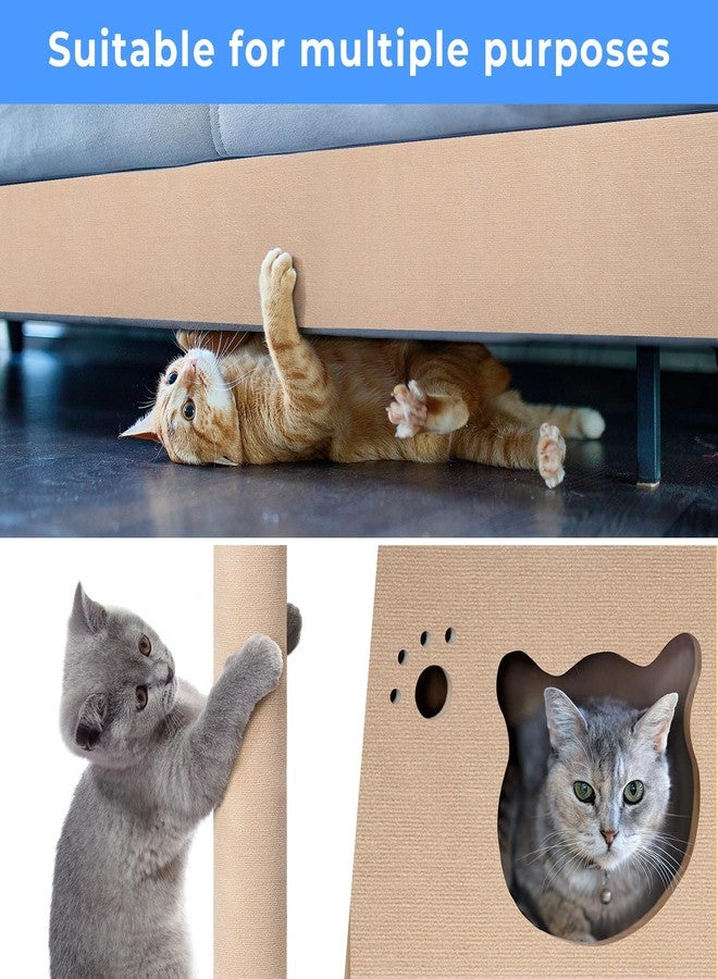 THAMIAO Cat Carpet remnants Cat Scratching Mat Trimmable Self-Adhesive Carpet DIY Climbing Cat Scratcher Cat Scratch Furniture Protector Covering Posts (39.3" x 15.8" Beige) - Image 3