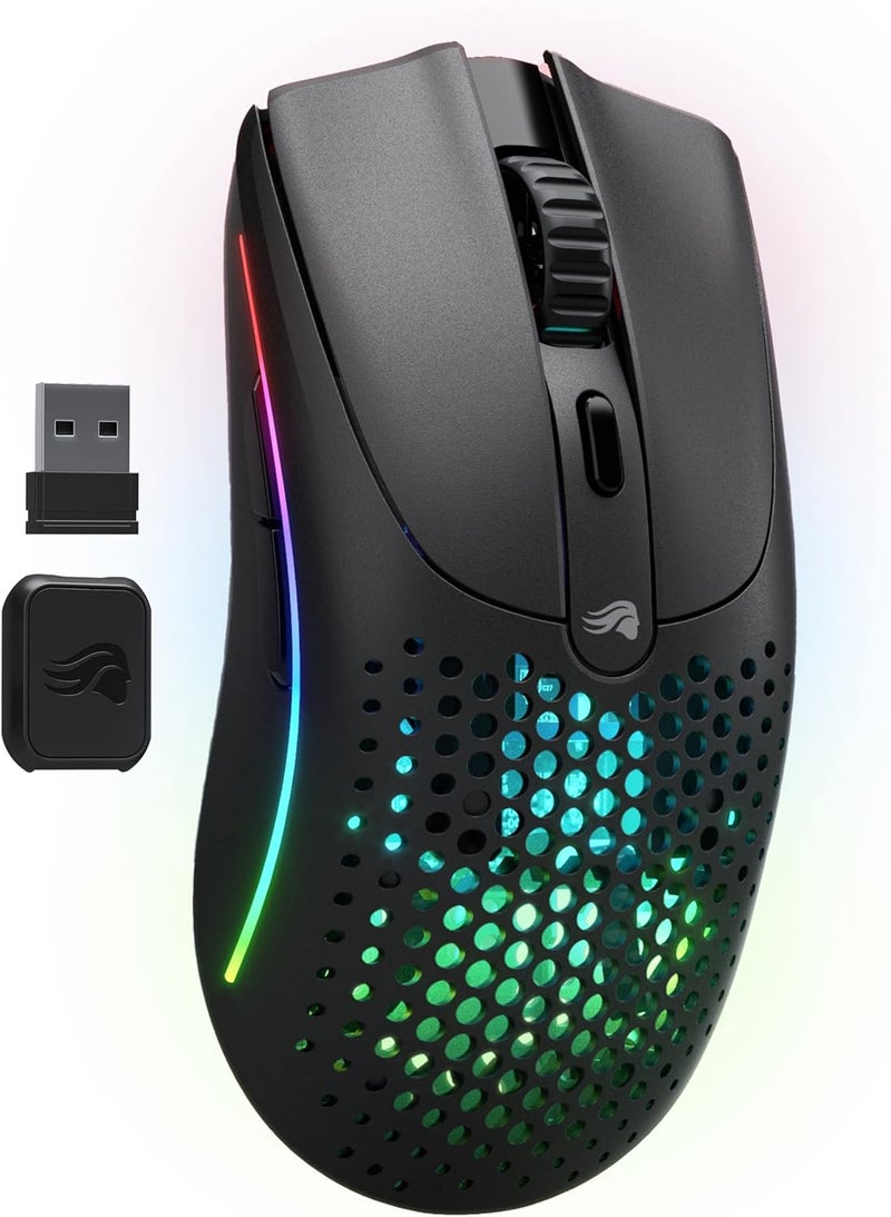 Glorious Gaming Model O 2 Wireless Gaming Mouse - Hybrid 2.4GHz & Bluetooth Wireless, 68g Superlight, Long Battery Life, 26k BAMF 2.0 Sensor, RGB, Ambidextrous, 6 Buttons, PTFE Feet - Black - Image 1