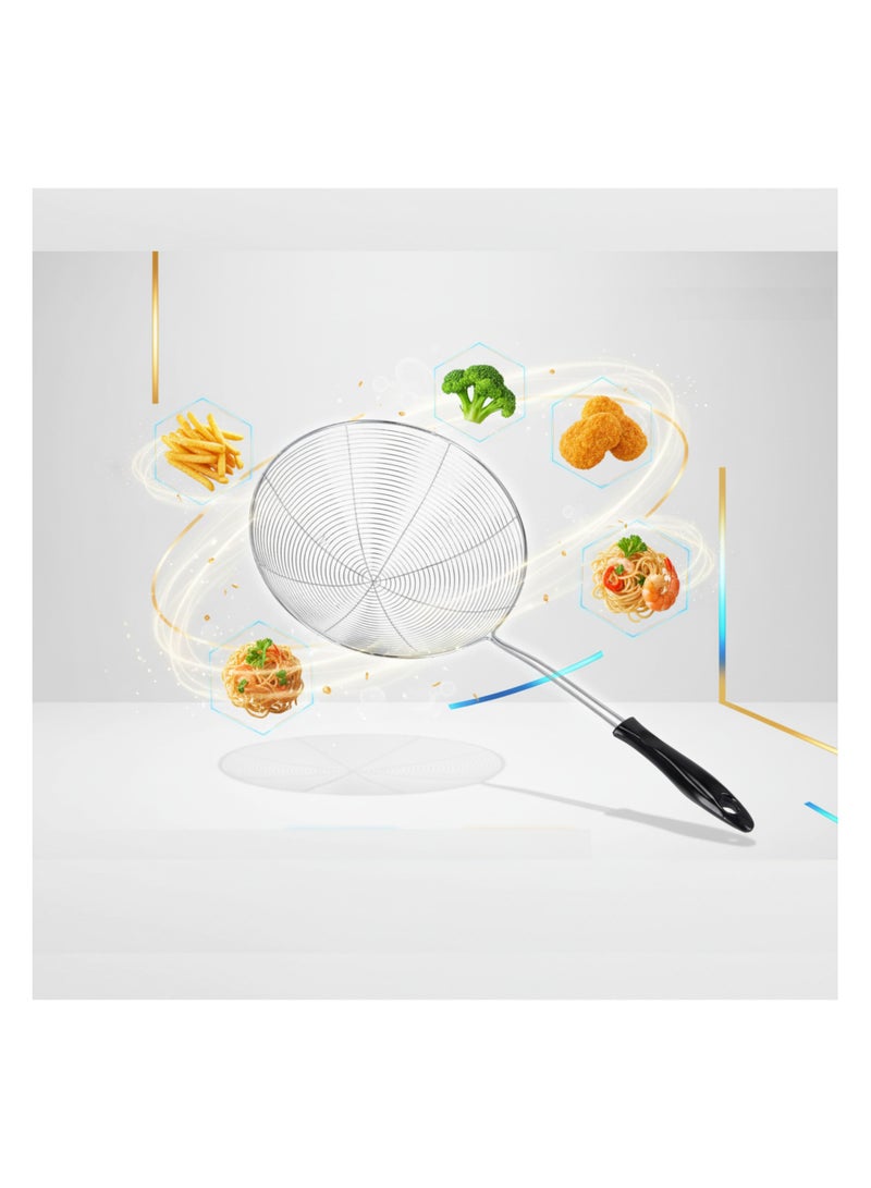 AMM Stainless Steel Skimmer Skimmer Spoon with Handle for Kitchen Frying Food Pasta Spaghetti Noodle Fries  Hot Pot Net Drainer Strainer Ladle - Image 1