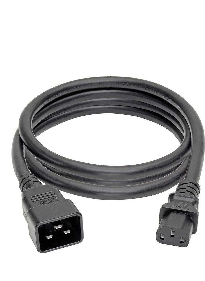 DKURVE - DKURVE® C20 to C13 Extension Heavy Duty Power Cable Black 1.5MM, Length 3Meter - Image 1