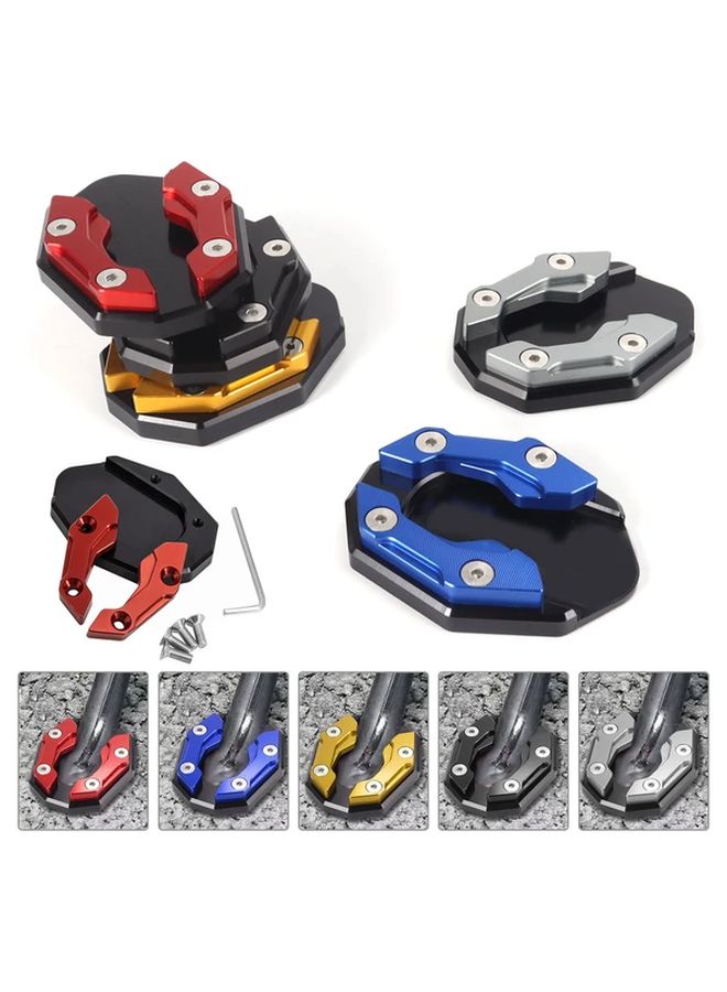 Golden Motorcycle Kickstand Extender 2pcs Aluminum Alloy Foot Pad Support Plate - Image 1
