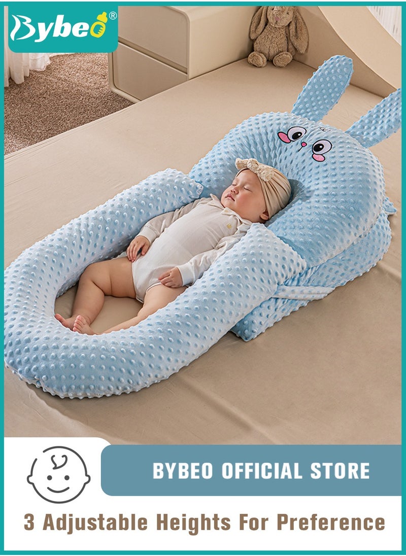 Bybeo Baby Crib Wedge Pillows with U-shaped Fence, Adjustable Height Anti-Spit Breastfeeding Nursing Pillow, Multifunctional Infant Nest Bed - Anti-Reflux, Choking, and Milk Overflow for Newborns Toddlers  - Image 1